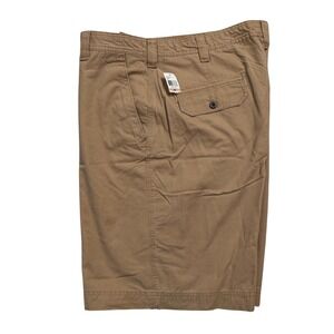 NWT IZOD Mens English Khaki Shorts 42W Flat Front Pockets Button Closure